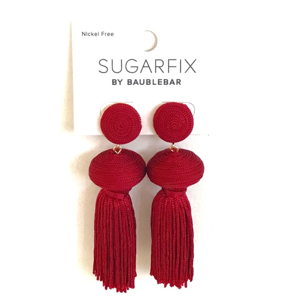 SUGARFIX BY BAUBLEBAR Red Tassel Bohemian Earrings